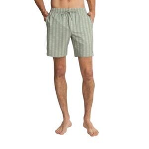 Rhythm Classic Shorts Elastic Waist Drawstring Recycled Blend Green Size 34